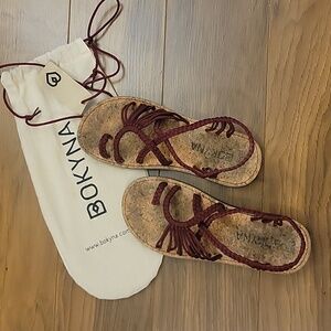 Bokyna Hand Woven Sandles, Size 7, Burgandy